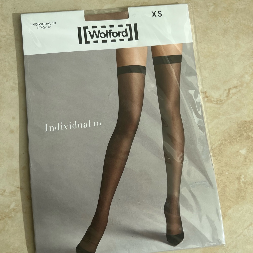 $58 Wolford Individual stay up fairly light XS nude beige cosmetic